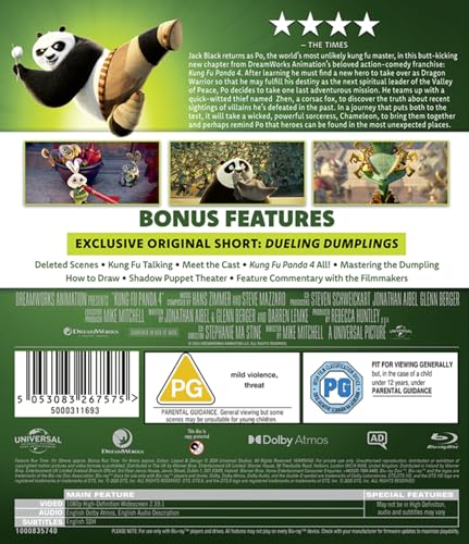 Kung Fu Panda 4 [Blu-ray] [2024] [Region Free]