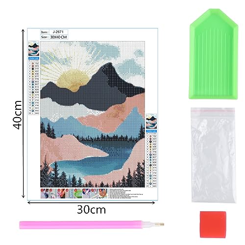 VARHHUXHA Diamond Painting Kit, Mountain Peak Painting Complete 5D Diamond Embroidery Cross Stitch Painting Kit, Crystal Diamond Canvas for Kids and Adults, Home Wall Decor