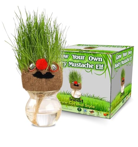 Grow Your Own Kits - Grow Your Own Hairy Mustache Man - Perfect and Funny Gift for Men Women Kids - Fresh Grass Plant for Home and Garden Decoration