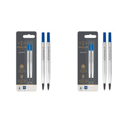 PARKER Rollerball Pen Refills   Medium Point   Blue QUINK Ink   2 Count (Pack of 2)