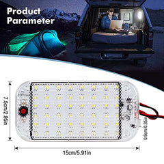 Intckwan 2 Pcs 12V-85V Car Interior Lighting LED, 48 LEDs Car Interior Lighting with on/off switch, Interior Lighting for Car Motorhomes Truck Van Boat Caravan