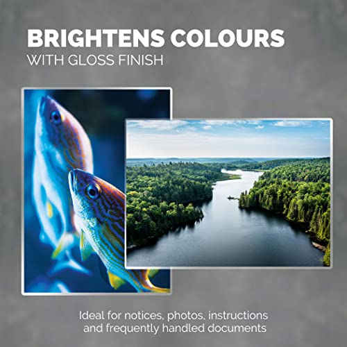 Fellowes A4 Laminating Pouches, Gloss Finish, 25 Sheets, 250 Micron (2 x 125 Micron) High Quality Finish with Image Last Directional Quality Mark - Ideal for Photos, Notices and Everyday Use