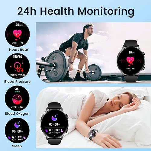 Smart Watch for Men Fitness Tracker: 1.42 inches Touch Screen Heart Rate Blood Oxygen Sleep Monitor IP67 Waterproof Watches 100and Sports Modes Pedometer GPS Activity Tracker Smartwatch Compatible Android IOS