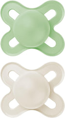 MAM Original Start Soother 0-2 Months (Pack of 2), Baby Soother Made from Sustainable Material, SkinSoft Silicone Teat, with MAM Soother Case, Cream