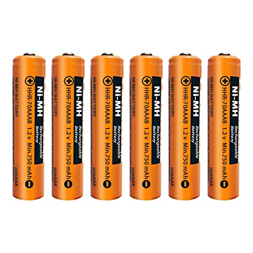 HHR-70AAAB NI-MH Battery for Panasonic 1.2V 750mAh AAA Battery Rechargeable Batteries for BT Gigaset Cordless Phones (6 Pack)