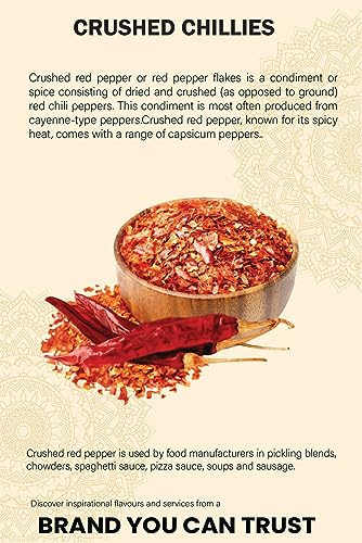 Crushed Chillies ( 100g/3.52oz) , Chilli Flakes   Red Chilli Flakes   Premium Quality   100% Natural   No Additives