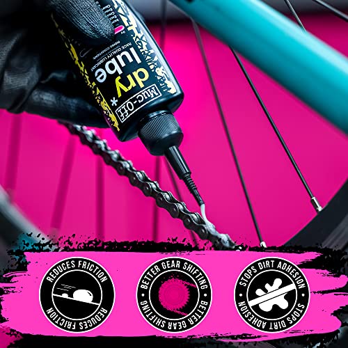 MUCOFF Dry Chain Lube, 120ml - Bike Lube, Bike Chain Oil, Chain Wax for Dry Weather Conditions - Biodegradable Bike Lubricant and Bicycle Chain Oil, Black