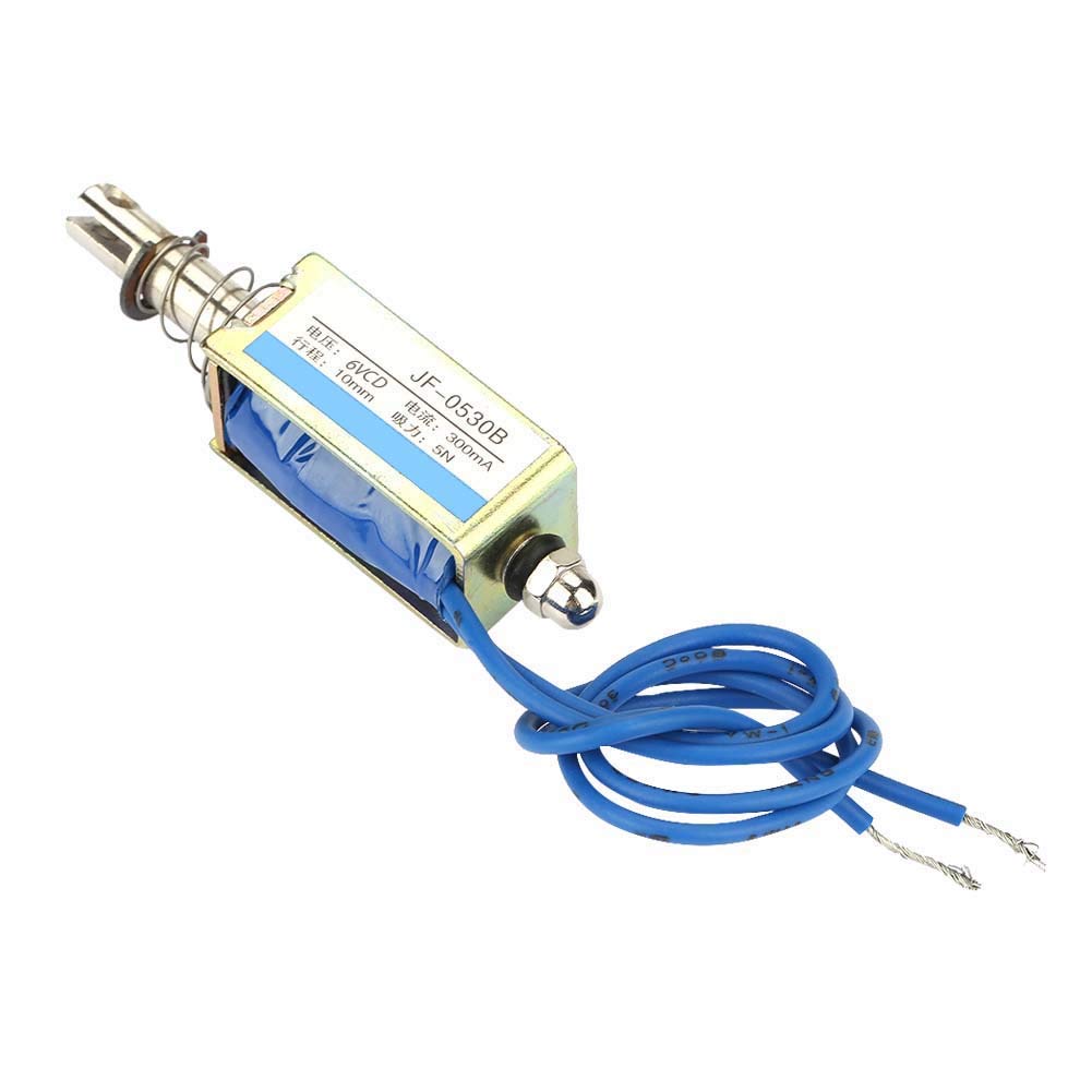 Pull Push Type Solenoid Electromagnet, JF-0530B DC 6/12/24V 300mA 5N Electromagnet Automation Control Linear Solenoid (6V)