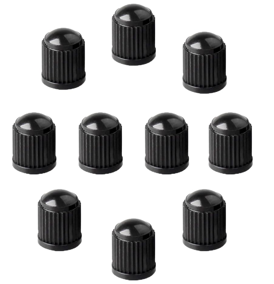 Dust Caps - 10 pieces - Tyre Valve Cap - Universal Dust Caps - Black Caps - Used On Car Tyres, Bikes, Bicycles, Motorbikes