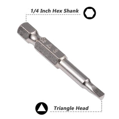 Mesee 5 Pieces Magnetic Triangle Head Screwdriver Bits, 50mm S2 Steel Triangular Tip Screw Driver Bit 1/4 Hex Shank Triangle Screwdriver Bit Set