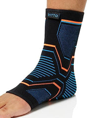 VITTO Ankle Support for Sprained Ankle, Arthritis, Joint Pain, Strains, Ankle Injury, Recovery, Rehab, Sports, Basketball - Multi Zone Compression Sleeve (M)