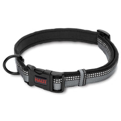 HALTI Collar, Size X-Small, Black, Best Comfy Dog Collar, Premium Puppy Collar, Nylon, Neoprene-Padded, Reflective, Easy to Fit & Use, For Small, Medium & Large Dogs