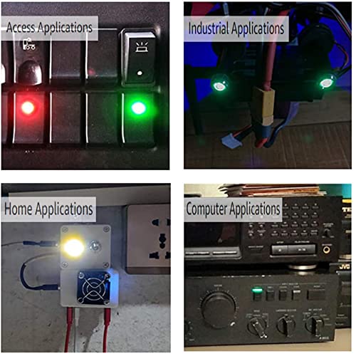 Gebildet 5pcs 8mm 3V-4.5V-5V-6V-7.5V-9VDC Energy Saving LED Metal Indicator Light Waterproof Signal Lamp with Wire(Red/Orange/Blue/Green/White)