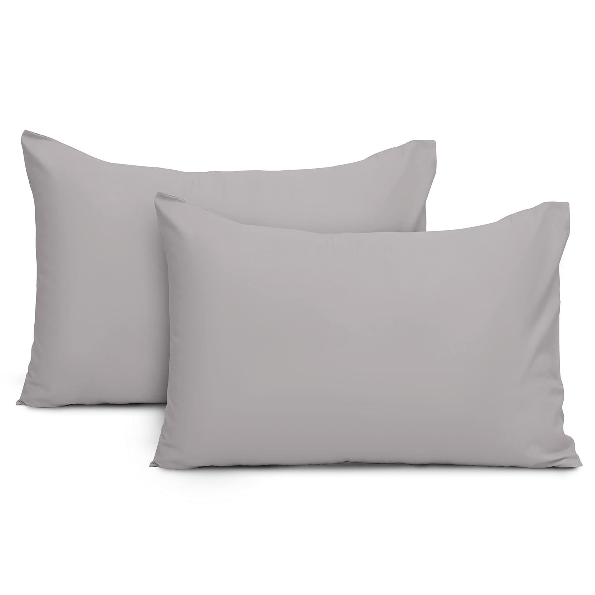 Imperial Rooms Pillow Cases 2 Pack Brushed Microfibre Pillow Covers (Grey, Pillow Cases 2 Pack)