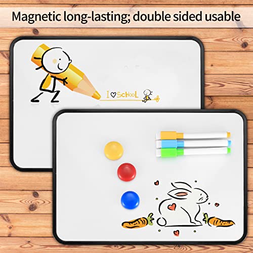 Dry Erase Whiteboards, A4 Size Small Double Sided White Boards, with Dry Erase Pens, Eraser, Magnets for School Home Office Classroom Kids Children Students Drawing Writing - 30x21 cm