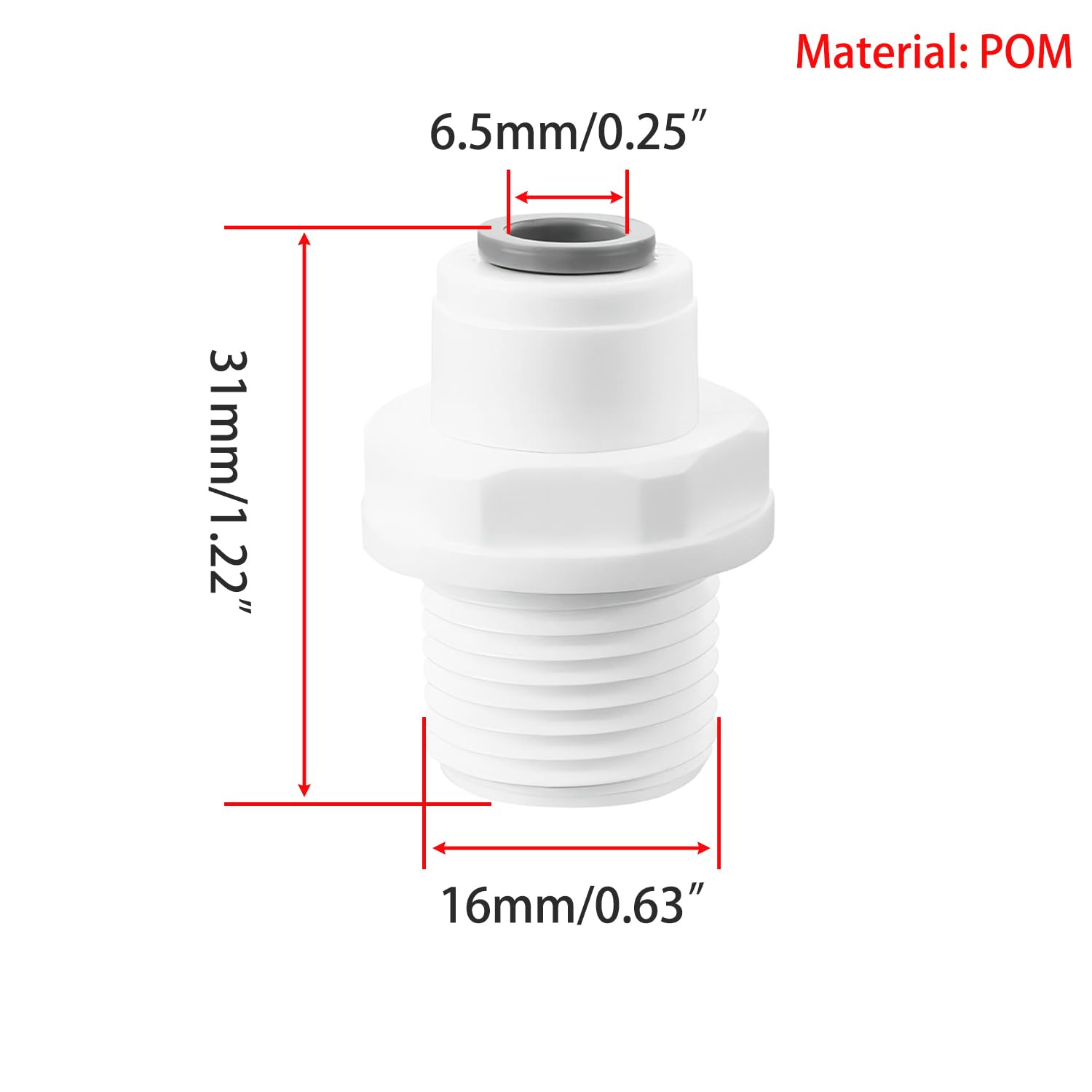 Qrity Water Filter Quick Connector, 3/8 inches Male Thread to 1/4 inches Quick Connect and 3/8 inches Female Thread to 1/4 inches Quick Connect, One Each