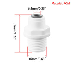 Qrity Water Filter Quick Connector, 3/8 inches Male Thread to 1/4 inches Quick Connect and 3/8 inches Female Thread to 1/4 inches Quick Connect, One Each