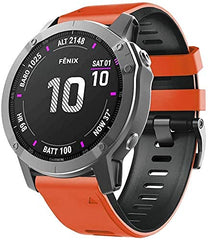 NotoCity for Fenix 5/6/7/5 Plus/6 Pro/7 Pro Strap, 22mm Watch Strap for Garmin Epix (Gen 2), Approach S62, Quickfit Strap for Garmin Forerunner 935/945/955/965, Instinct/2, Quatix 5/6/7(Orange-Black)