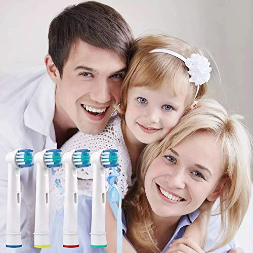 8 Pack Toothbrush Heads for Oral-B Braun Electric Toothbrushes, Family Pack, Precision Clean Replacement Toothbrush Head by Dentia