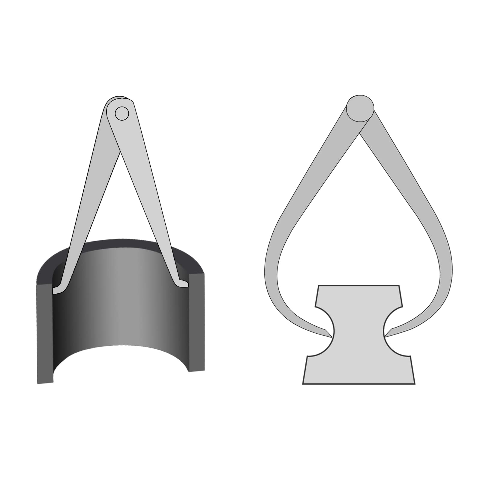 sourcing map Firm Joint Inside Outside Caliper Set 150mm 6 Inch 410 Stainless Steel Firm Friction Joint for External Internal Measurements