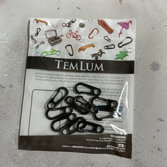 Temlum 3.3 cm Tiny SF Aluminum Carabiner Clip Mini Carabiners Set Spring Snap Keyring Hook for Camping Traveling Hiking Keychains Outdoor Black(10pcs)