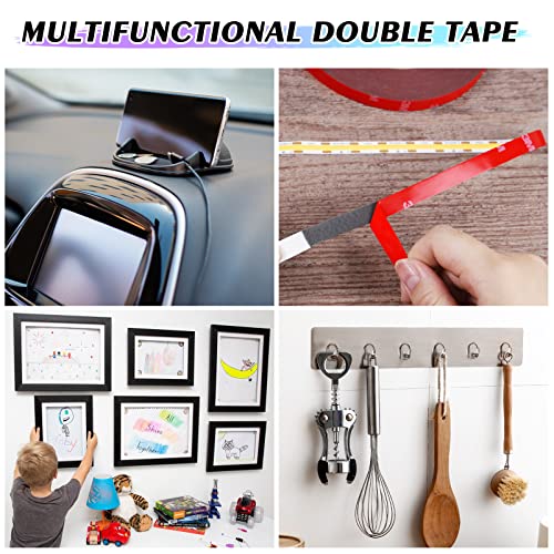 Emitever Double Sided Tape Heavy Duty Mounting Tape - 32 Ft x 0.4 Inch, Strong Adhesive Double Sided Foam Tape For Outdoor Indoor Home Office Decor and LED Strip Lights, Made of 3M VHB Tape