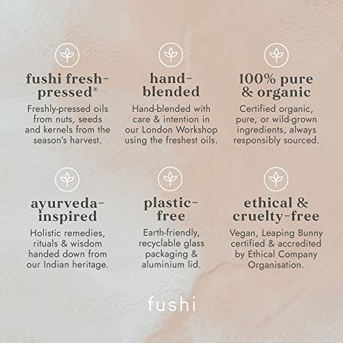 Fushi Organic Castor Oil 250ml Glass Bottle 100% Pure Cold & Fresh-Pressed For Dry Skin & Hair Growth, Eyelashes & Eyebrows Hexane Free Natural Food-grade Sustainably Sourced