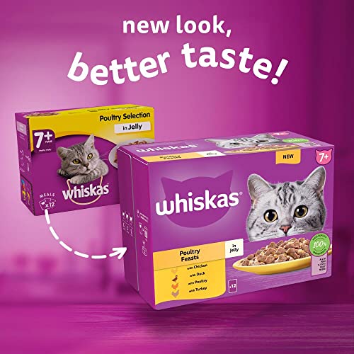 Whiskas 7and Poultry Selection in Jelly, Senior Cat Food, 12 x 85g