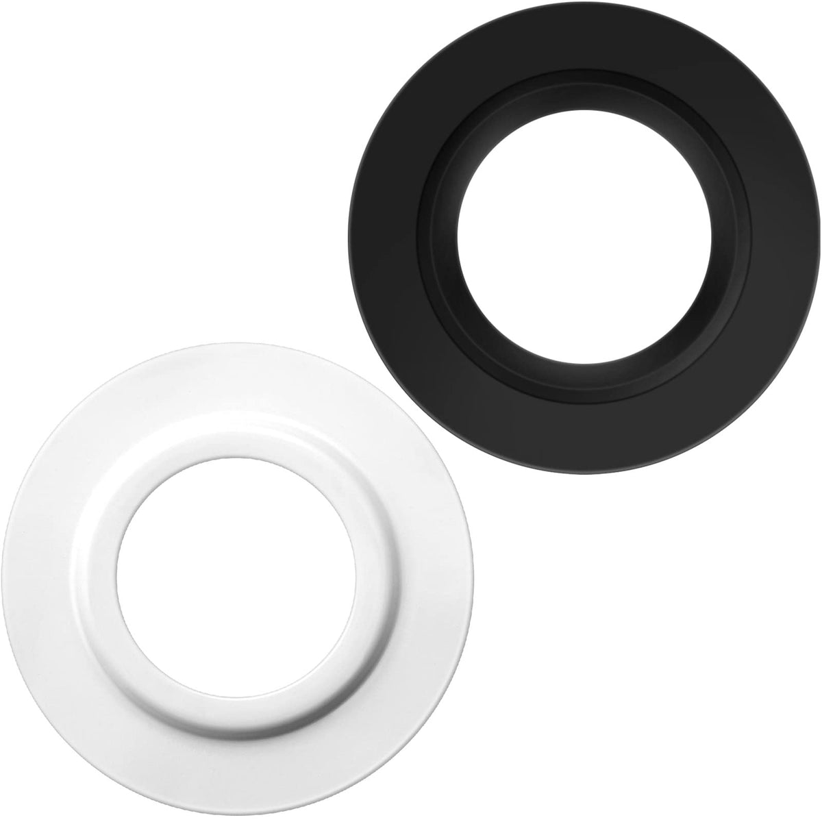 2 Pieces Metal Lamp Shade Reducer Ring for ES/E27 to BC/B22 Plate Light Fitting Lampshade Washer Adaptor Converter (White, Black)