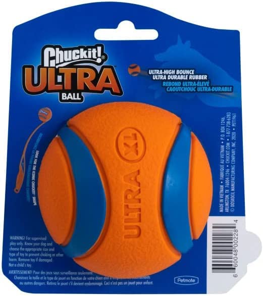 ChuckIt! Ultra Ball Dog Toy Ball Durable Rubber Dog Ball High Bounce Floating Chuck It Launcher Compatible Toy Balls For Dogs, 1 Pack, Large