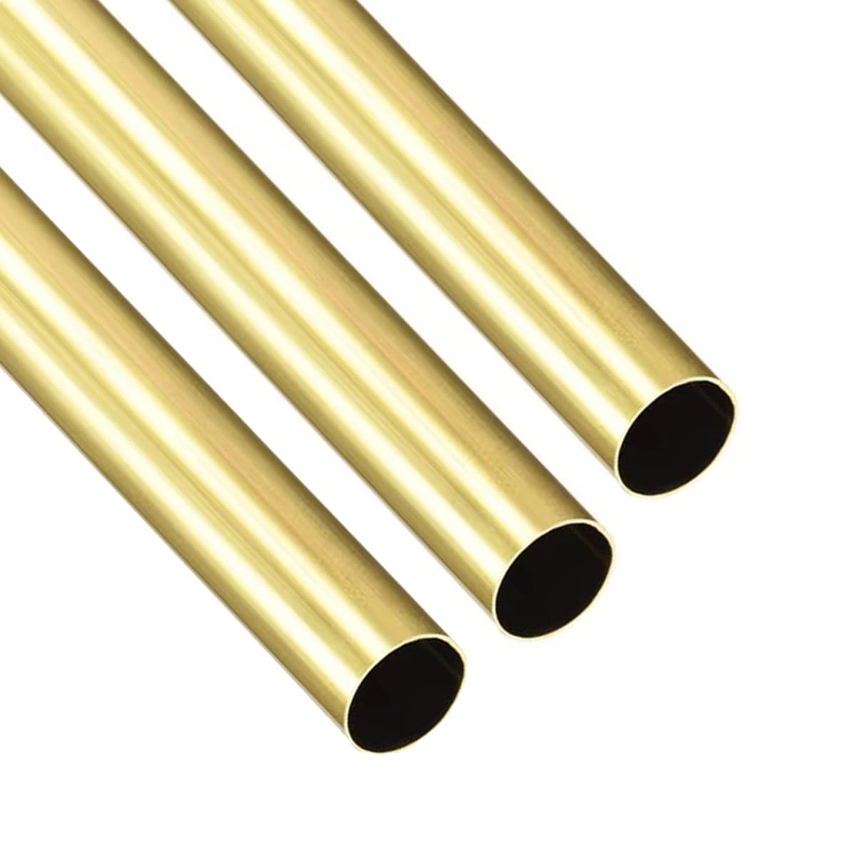 MACHSWON 3 Pcs Brass Round Tube H65 Copper Tubes Pipe 300mm Length 15mm OD 0.5mm Wall Thickness Seamless Straight Pipe Tubing