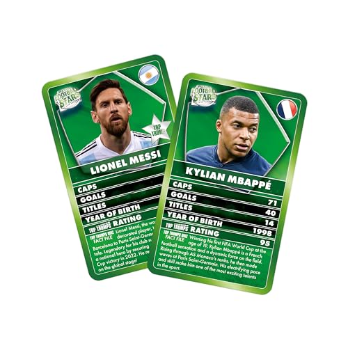 Top Trumps World Football Stars Specials Card Game Green, Play with Lionel Messi, Neymar, Cristiano Ronaldo and Harry Kane, Educational Gift and Toys for ages 6 plus