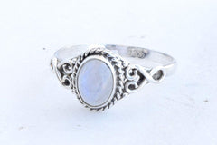 Rainbow Moonstone Ring 925 Sterling Silver Statement Ring For Women Size UK Q Natural Gemstone Ring Handmade Ring Christmas Gifts Ring Jewelry