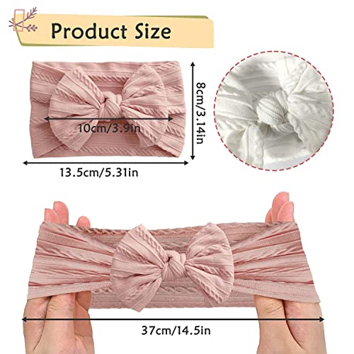 2Pcs Baby Headbands, Newborn Headbands Baby Girl Bows Newborn Baby Headbands Soft Baby Girl Bows Baby Headbands for Girls 6-12 Months