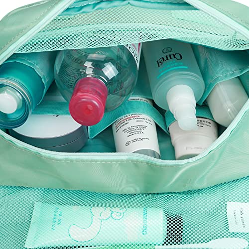 Travel Hanging Toiletry Wash Bag Makeup Cosmetic Organizer for Women Waterproof (Dark Green)