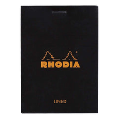 RHODIA 116009C - Stapled Notepad N°11 Black - A7 - Ruled - 80 Detachable Sheets - White Clairefontaine Paper 80 g/m - Soft, Resistant and Waterproof Coated Card Cover - Basics, 74x105mm