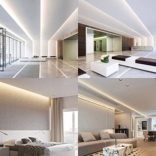 GOMING 10M/32.8ft 24V COB LED Strip Light Waterproof IP65 Natural White 4000K Uniform Glow 3840LEDs CRI 93and Flexible LED Tape Lights for DIY Cabinet Bedroom Kitchen Home Decor(Strip Only)