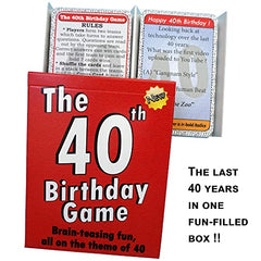 The 40th Birthday Game - amusing little gift or present idea for anyone turning forty. Fun as a 40th birthday party icebreaker.