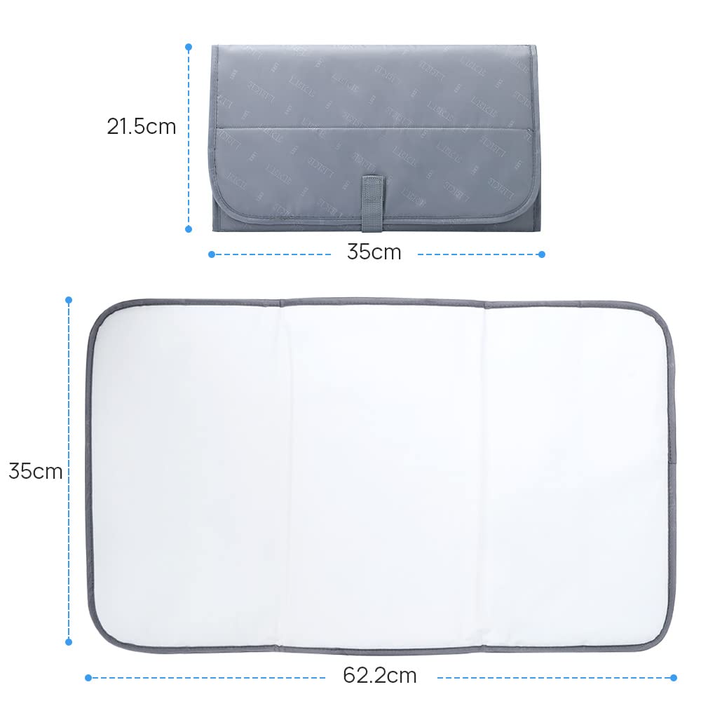 Lekebaby Foldable Travel Changing Mat Portable Baby Change Mat, Grey