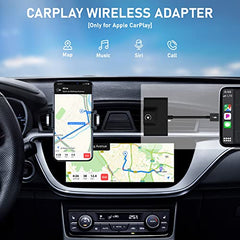 CarPlay Wireless Adapter for Factory Wired CarPlay 2024 Upgrade Plug & Play Wireless CarPlay Dongle Converts Wired to Wireless Fast and Easy Use Compatible with Cars from 2015 & iPhone iOS 10and