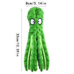 RAYITO Octopus Dog Toys, No Stuffing Squeaky Dog Toys Interactive Octopus Dog Chew Toys with Crinkle Paper for Small Medium Dogs Playing and Training(Green)