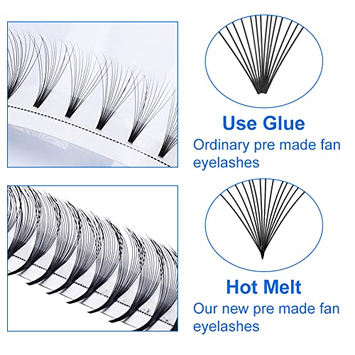 Premade Fans Eyelash Extension 14D D Curl 0.07mm 14mm Pre Fanned Russian Volume Lashes Middle Tap Volume Lash Extensions(14d-0.07-d-14)