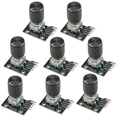 WMYCONGCONG 8 PCS KY-040 360 Degree Rotary Encoder Module Brick Sensor Board with Knob Cap for Arduino Micro Controller Use