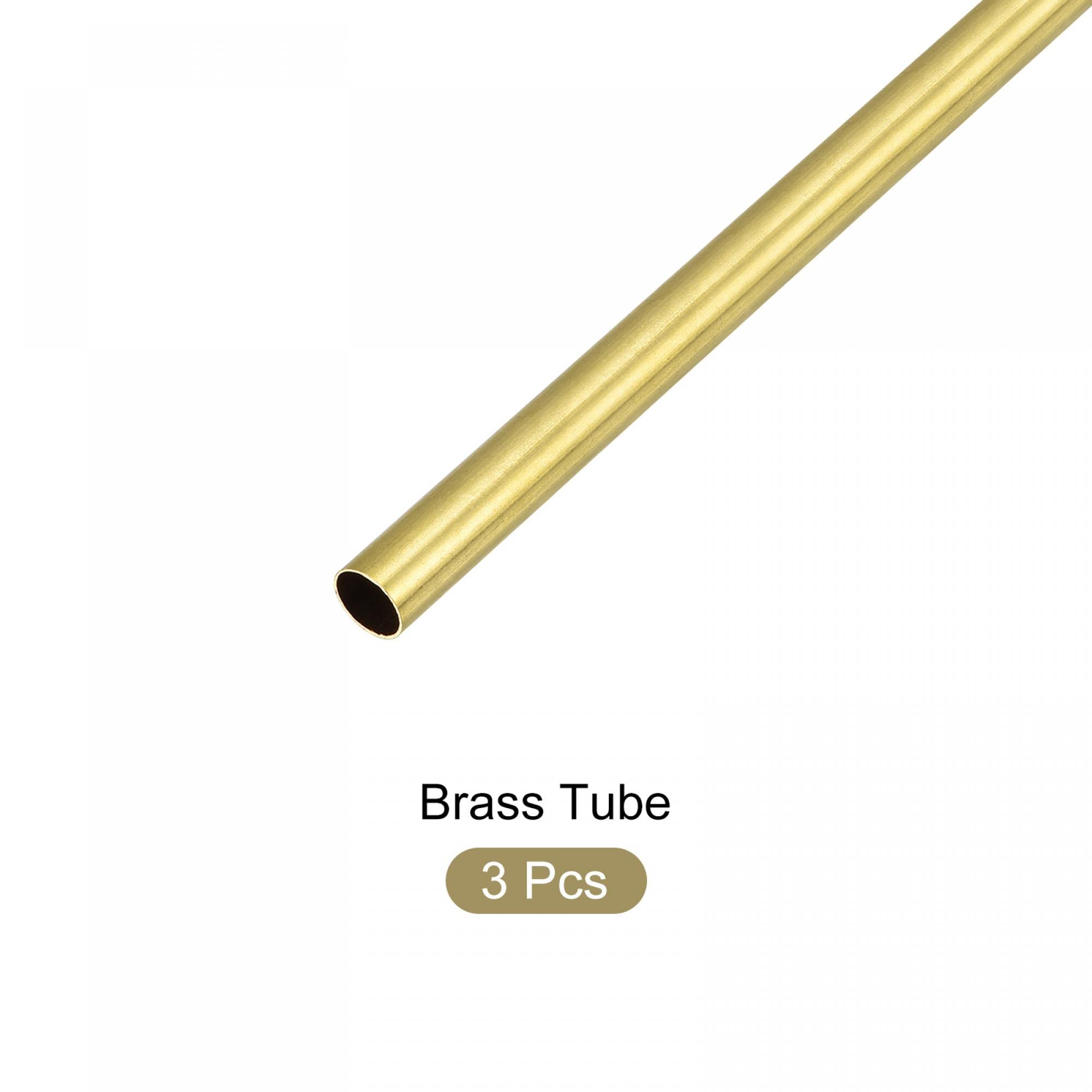 sourcing map Brass Tube (6mm OD x 0.2mm Wall T x 300mm L) 3Pcs, Straight Tubing - for Home Furnishing, Machinery, DIY Handicraft