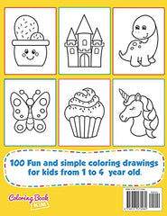 Simple & Big Coloring Book for Toddler: 100 Easy And Fun Coloring Pages For Kids, Preschool and Kindergarten