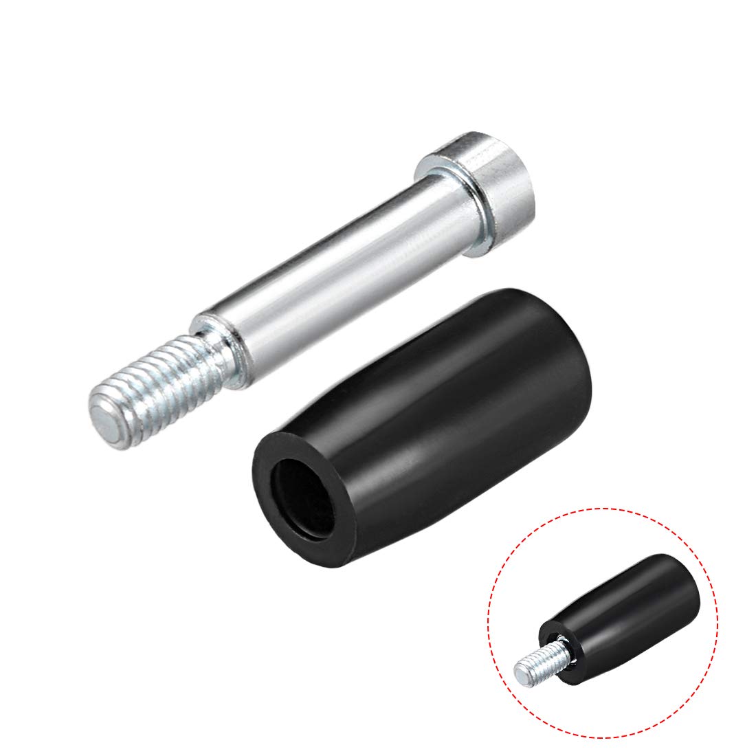 sourcing map Revolving Handwheel Machine Handle M5 Male Threaded Stem for Milling Machine