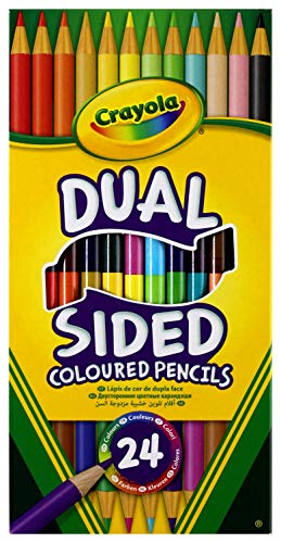 CRAYOLA Dual-Sided Colouring Pencils - Assorted Colours (Pack of 12), Half the Pencil, Twice the Colouring Fun! Ideal for Kids Aged 3and