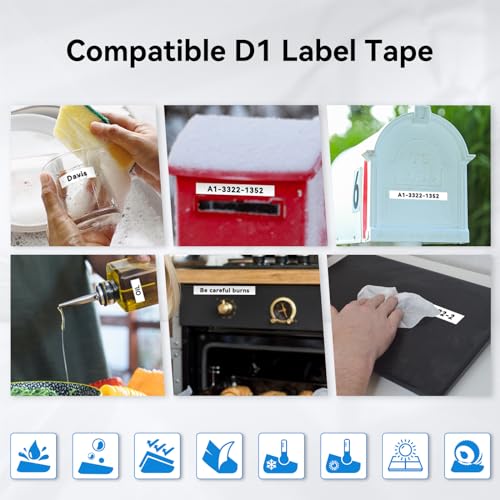 Unistar Compatible Dymo 160 Label Tape Replacement for Dymo D1 Tape Cartridge 12mm x 7m Black on White D1 45013 S0720530 Tape Cassette for Dymo Label Manager 160, 3 Cartridges