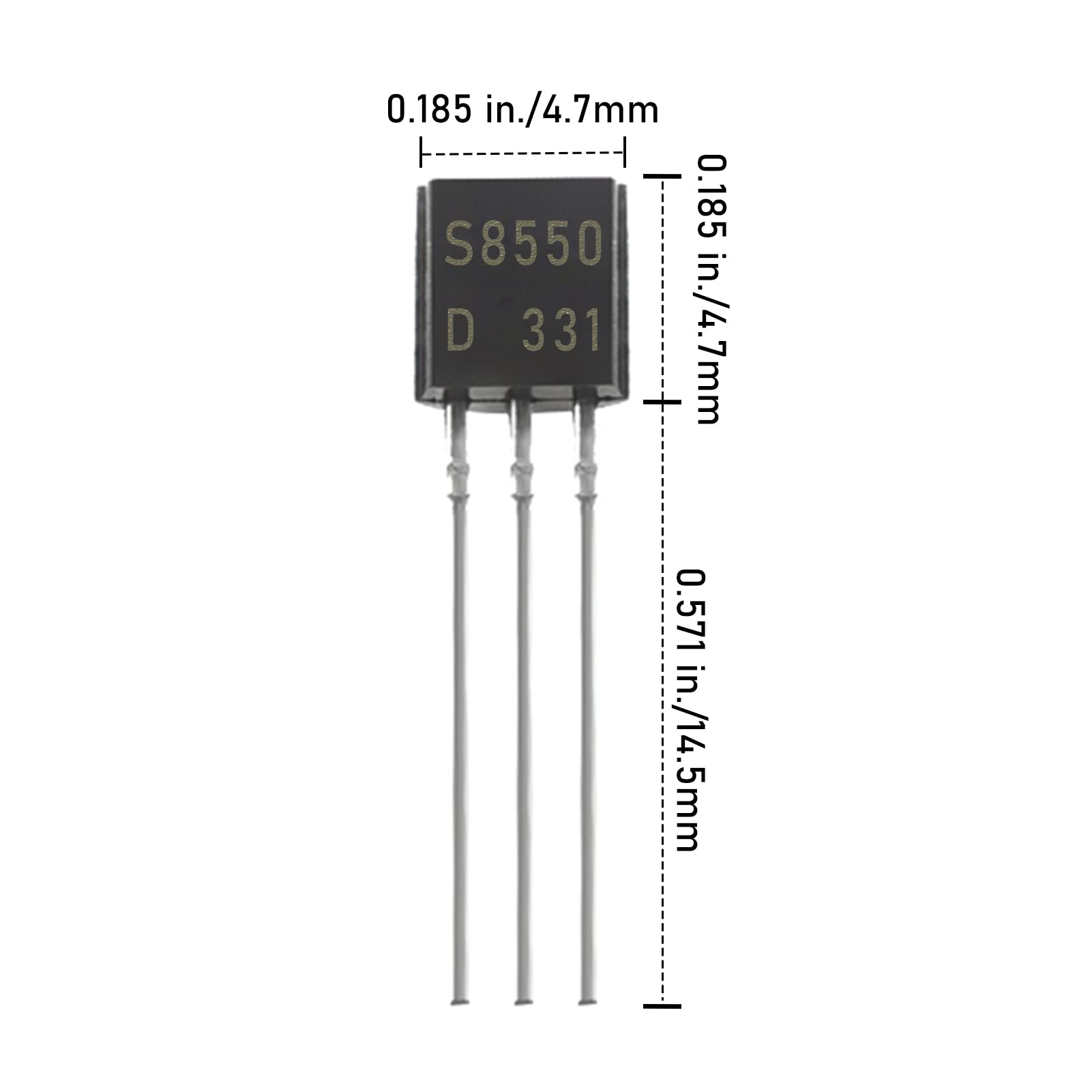 AUKENIEN Transistor Kit 23Values BJT PNP NPN Transistors A1015 A733 C945 C1815 BC557 2N2907 2N3904 2N3906 2N5401 2N5551 S9012 S9013 S9014 S9015 S9018 BC327 BC337 BC517 BC547 BC548 2N2222 S8050 S8550