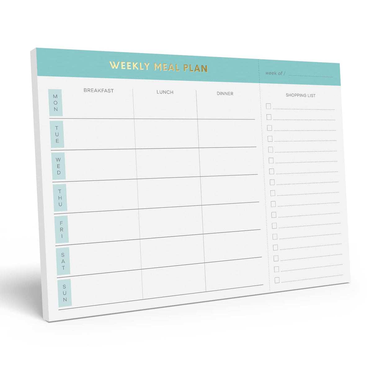 Sweetzer & Orange Weekly Meal Planner and Grocery List Magnetic Notepad. Teal 10x7” Meal Planning Pad with Tear Off Shopping List. Plan Weekly Menu Food for Weight Loss or Dinner List for Family!